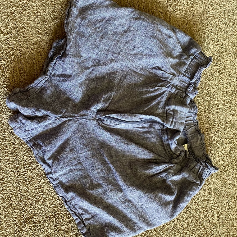 High waisted dusty blue shorts